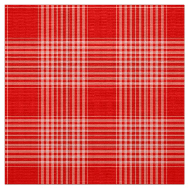Gingham Check Red and White Fabric (Swatch)