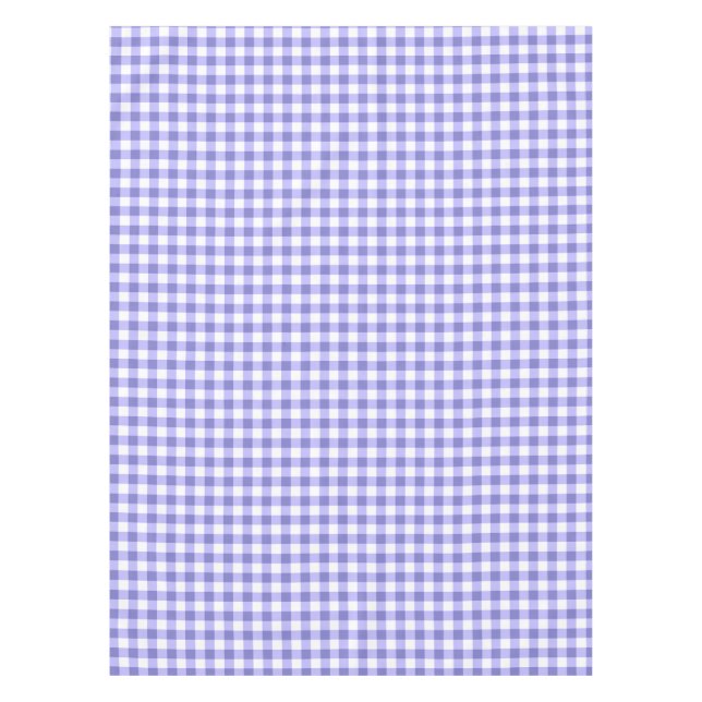 Gingham Check Tablecloth | Purple And White Checks (Front)