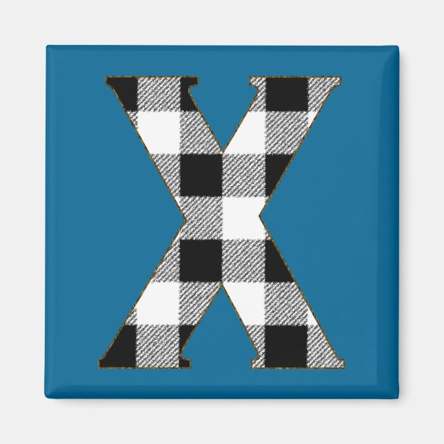 Gingham Check X Magnet (Front)