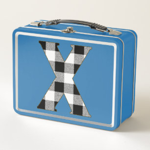 Gingham Check X Metal Lunch Box