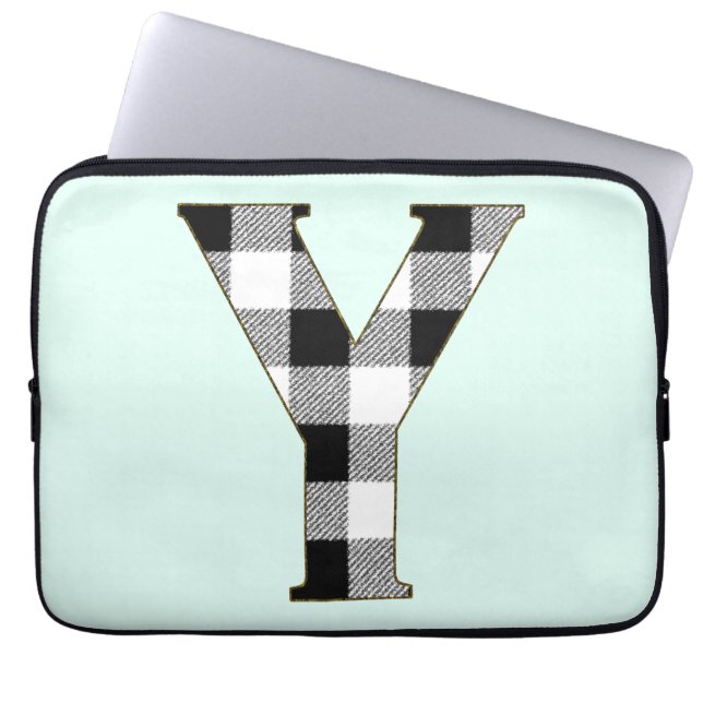 Gingham Check Y Laptop Sleeve (Front)