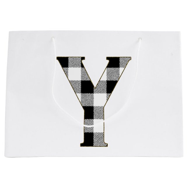 Gingham Check Y Large Gift Bag (Front)