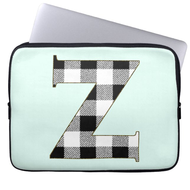 Gingham Check Z Laptop Sleeve (Front)