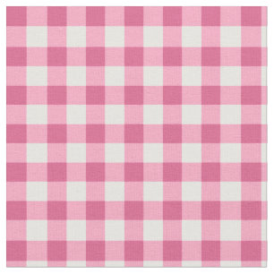 Gingham Checked Pattern   Pink And White Fabric