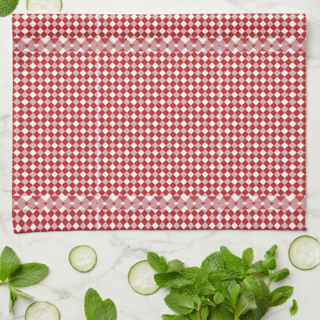 Gingham Checked Tea Towel (Folded)