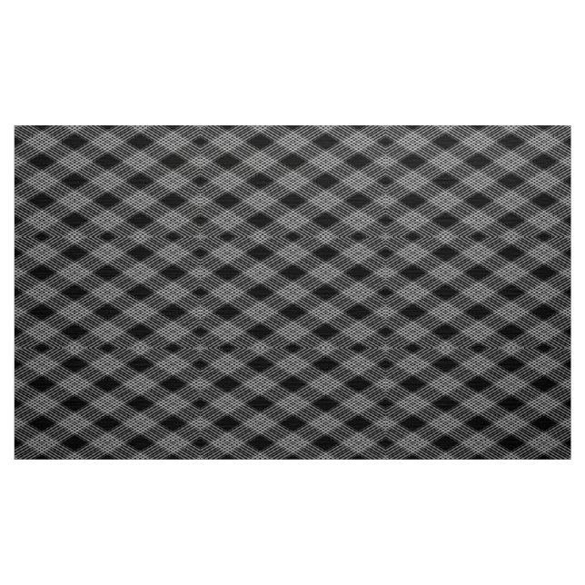 Gingham Chequered Black and Grey Pattern Fabric (Yard)