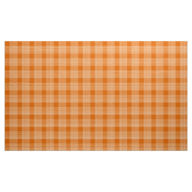Gingham Chequered Burnt Orange and White Fabric (Yard)