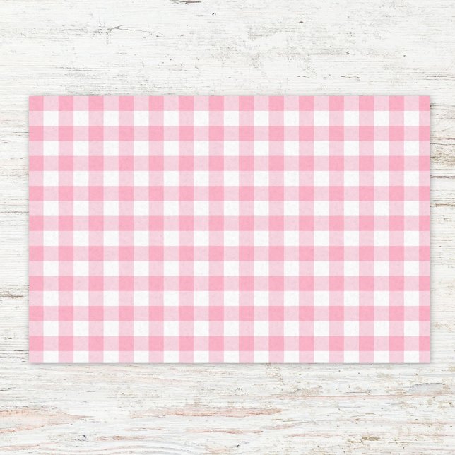Gingham Chequered Patten in Pastel Colours Tissue Paper (In situ)