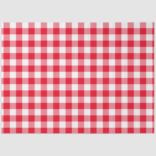 Gingham Chequered Striped Pattern Template Tissue Paper (Front)