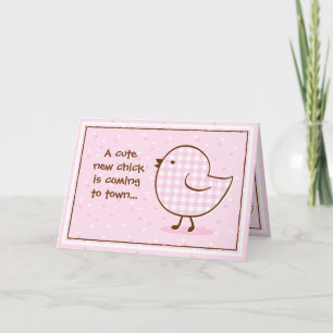Gingham Chick Baby Shower Invitation Card