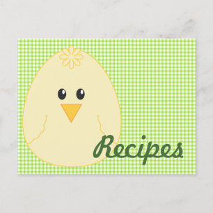 Gingham Chicken Recipe Postcard