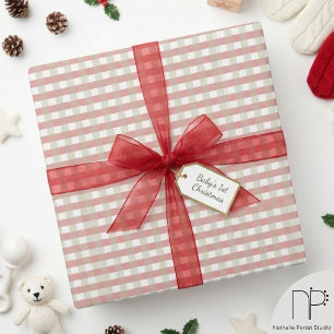 Gingham Christmas Baby Wrap Wrapping Paper