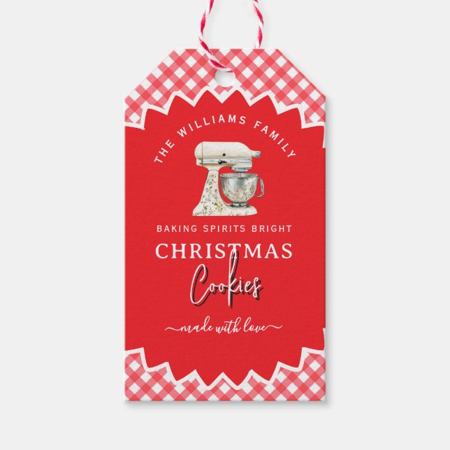 Gingham Christmas Cookies Baked Goods Label (Front)
