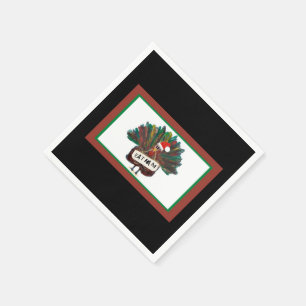 Gingham Christmas Funny Turkey Santa Hat   Napkins