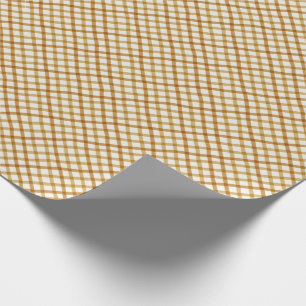 Gingham Christmas Wrapping Paper in Gold