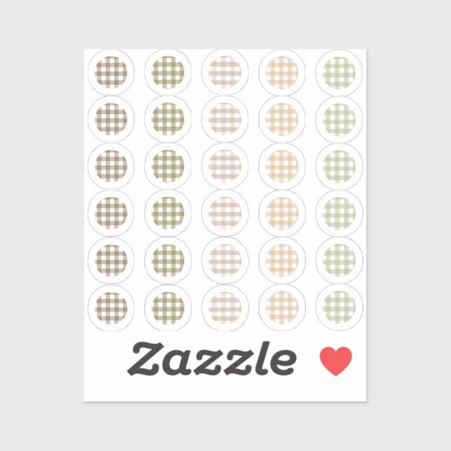 Gingham circles for planner/journals (Sheet)