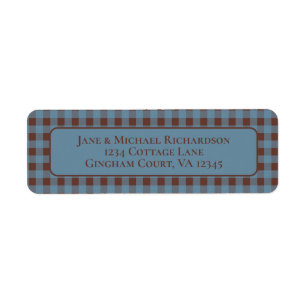 Gingham Cottage Cozy Blue and Brown Check Pattern