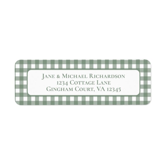 Gingham Cottage Cozy Check Pattern Green and White (Front)