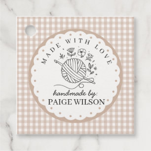 Gingham Crochet Favour Tags