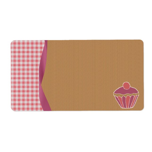 Gingham Cupcake Labels (Front)