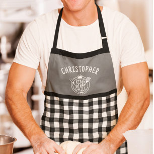 Gingham  Custom Name King of the Grill Apron