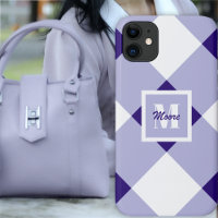 Gingham - Dark and Pastel Purple Phone Case