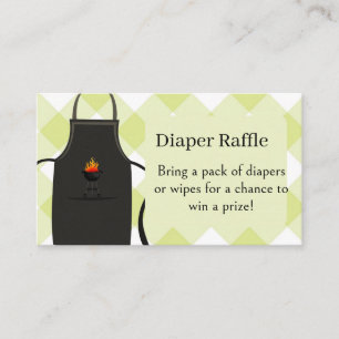 gingham Diapers / wipes raffle Bbq  baby Shower  Enclosure Card