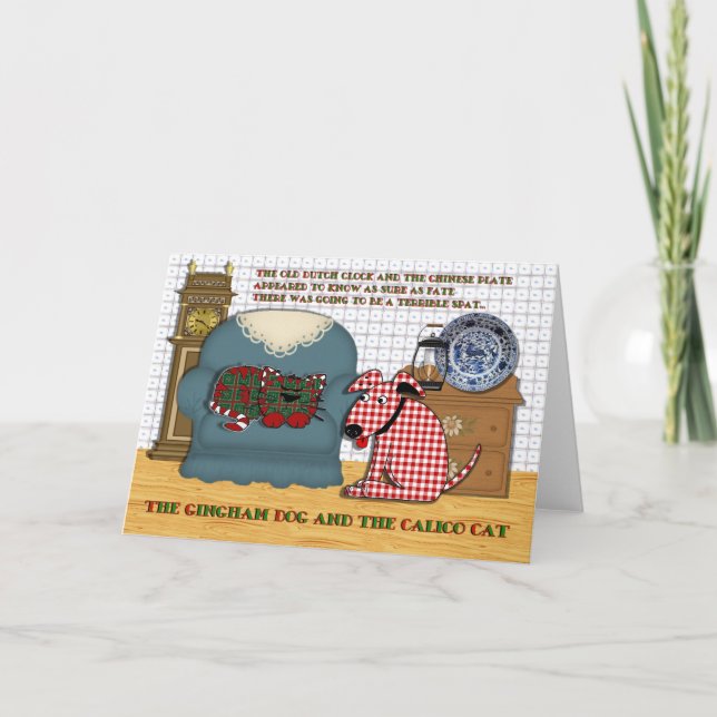 Gingham Dog and Calico Cat Card (Front)