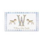 Gingham Dog Baby Boy Enclosure Cards