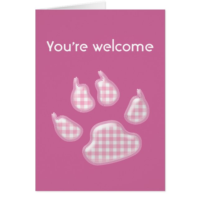 gingham dog paw - pink (Front)