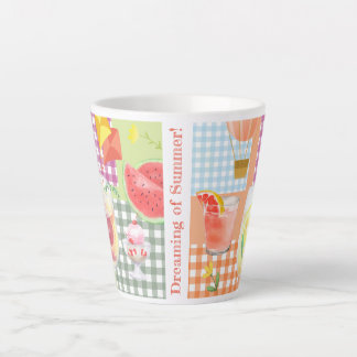 Gingham Dreaming of Summer Latte Latte Mug