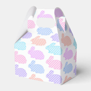Gingham Easter Bunny Pattern Favour Box