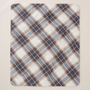 Gingham ecological cotton in autumn colours. sherpa blanket