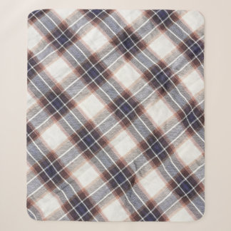 Gingham ecological cotton in autumn colours. sherpa blanket
