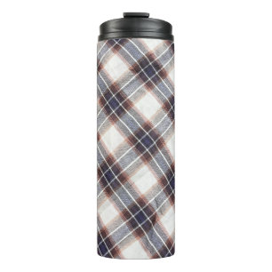 Gingham ecological cotton in autumn colours. thermal tumbler