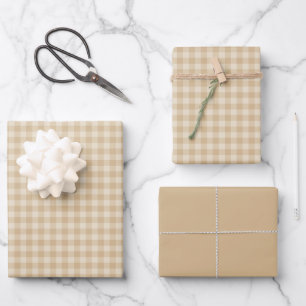Gingham Elegant Cream - Wrapping Paper Sheets