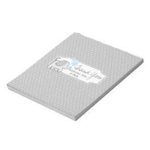 Gingham Elephant Candy Bar Wrap Notepad