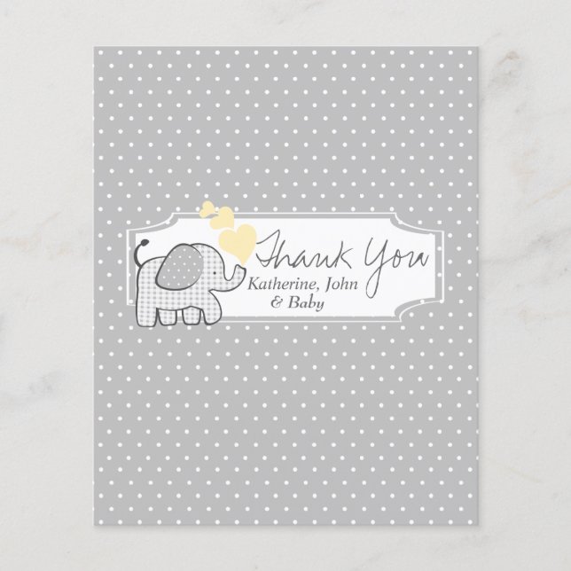 Gingham Elephant Candy Bar Wrapper Favour (Front)