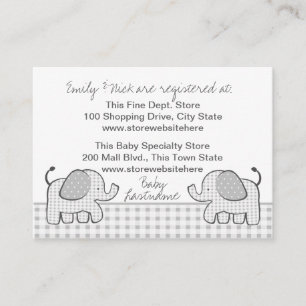 Gingham Elephant Gift Registry Card