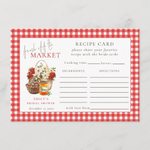 Gingham Fresh Off Market Bridal Shower Recipe Card