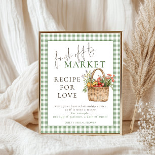 Gingham Fresh off Market Recipe Love Bridal Shower Poster