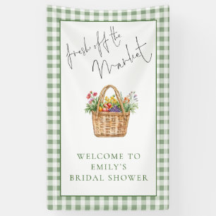 Gingham Fresh off the Market Welcome Bridal Shower Banner