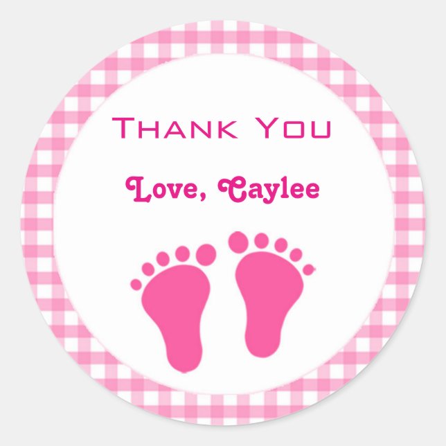 Gingham Gift Favour Label Sticker (Front)