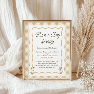 Gingham Goose Baby Shower Don't Say Baby Sign