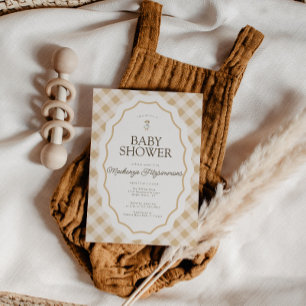 Gingham Goose Gender Neutral Baby Shower Invite