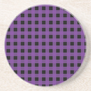 Gingham Grape and Black Coaster