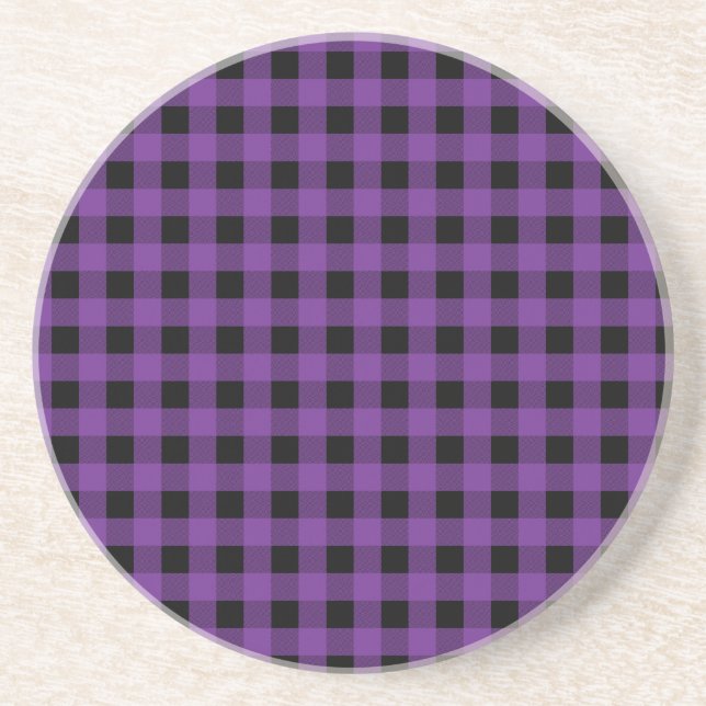 Gingham Grape and Black Coaster (Front)