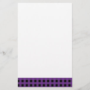 Gingham Grape and Black Stationery