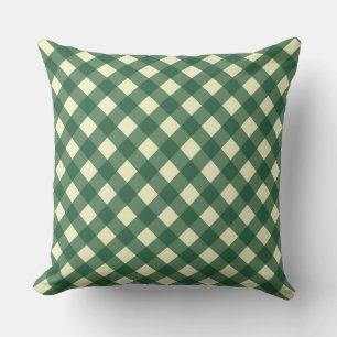 GINGHAM - GREEN & CREAM CUSHION