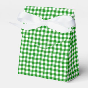 Gingham-Green-Favour Box, Tent Favour Box